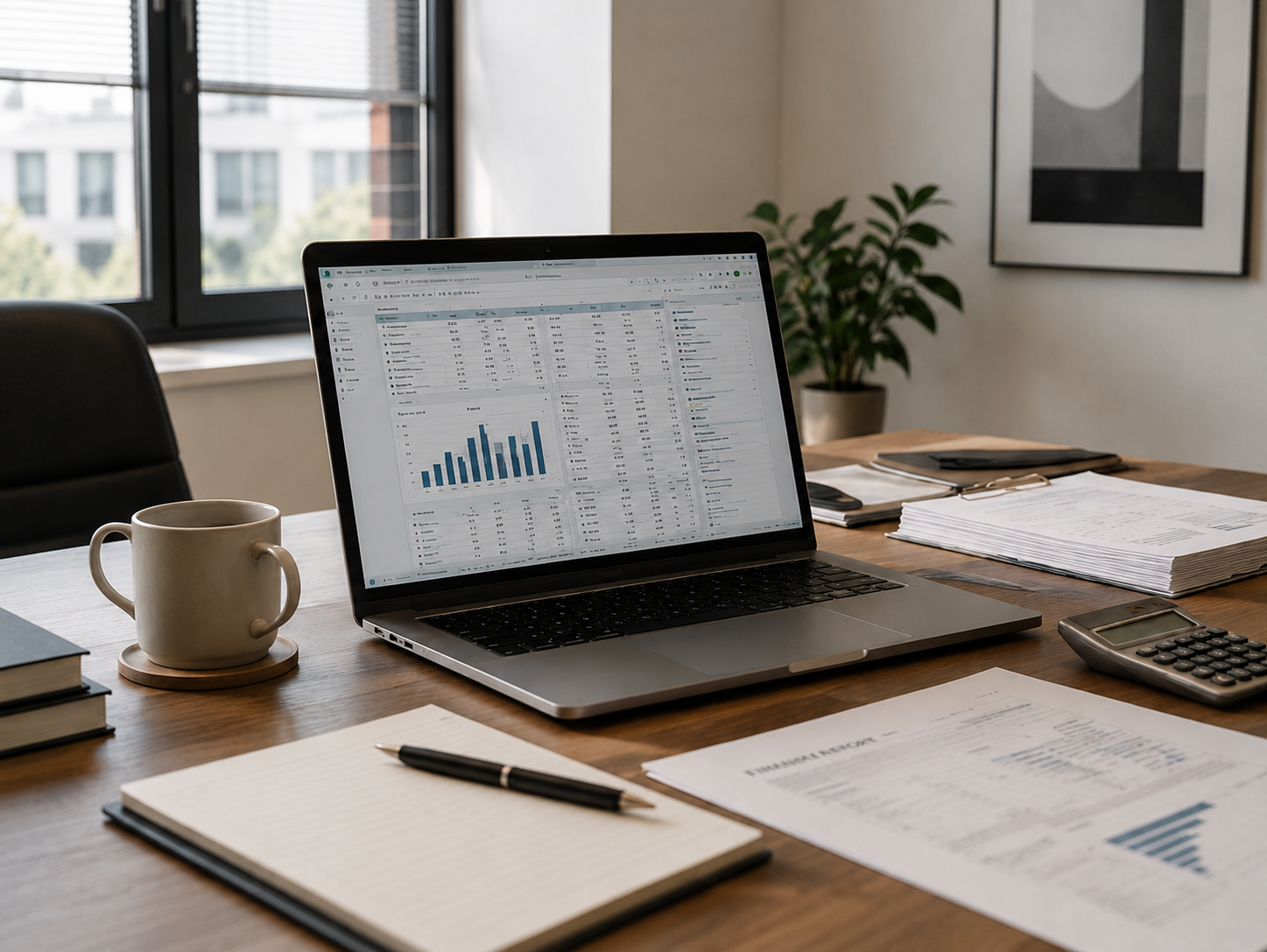 Financial reporting and bookkeeping workflow: profit & loss, balance sheet, and cash-flow data
